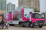 Pink Caravan Ride Delivers 1,750 Free Check-ups Leading to the End of Its First Day