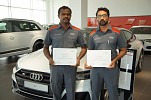  Audi Abu Dhabi congratulates the first two Master Technicians to become certified in the UAE