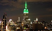 NY landmark lit green for Eid