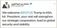 الملك مرحباً بـ«ترامب» عبر «تويتر»