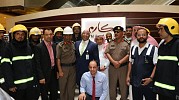 The Civil Defense Holds Mock Drill at Makarem Umm Al Qura Hotel