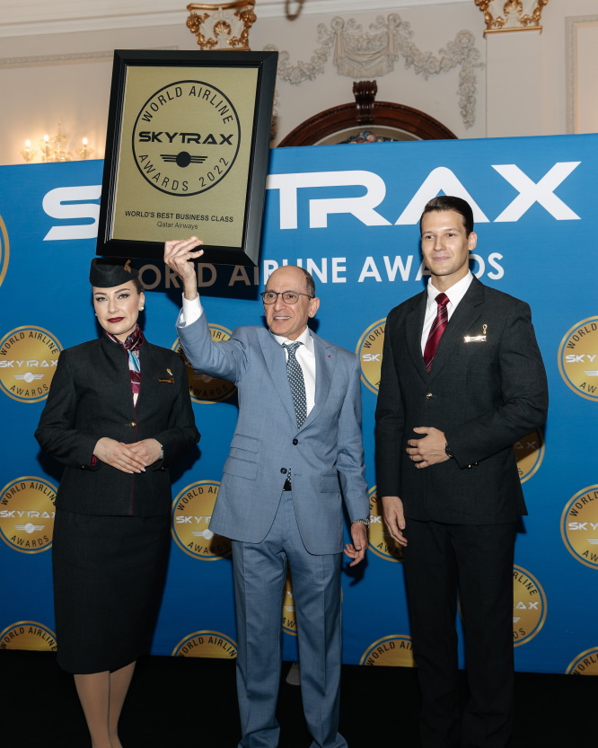 Qatar Airways Wins the “Airline of the Year” Award by Skytrax for an